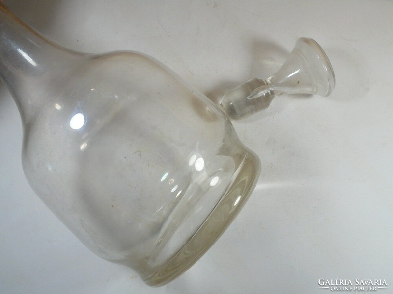 Old glass wine glass bottle pourer - glass with stopper