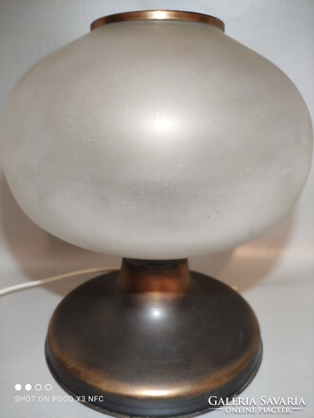 Now it's worth taking!!! Industrial red copper bronze table lamp bedside lamp with opal glass shade