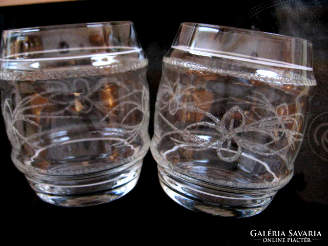 Antique blown thin, polished pair of glasses, also for candle holders