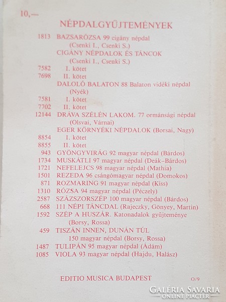 Régi könyv Rezeda 1953 népdalgyűjtemény dedikált 96 csángómagyar népdal Zeneműkiadó