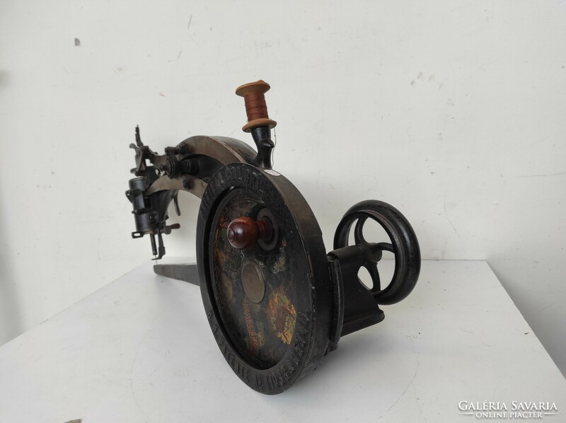 Antik cipész szerszám bőr varrógép varró gép suszter eszköz láb nélkül kerékkel 857 6320