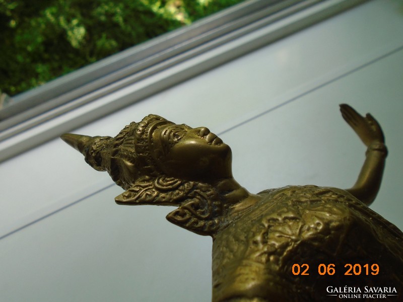 Gilded bronze large Buddhist dancer statue 30 cm