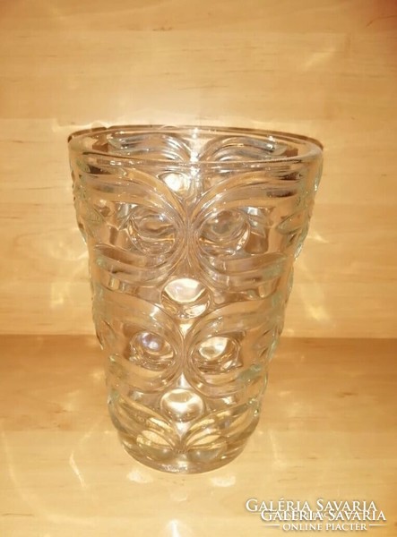 Retro üveg vastagfalú váza 21,5 cm magas