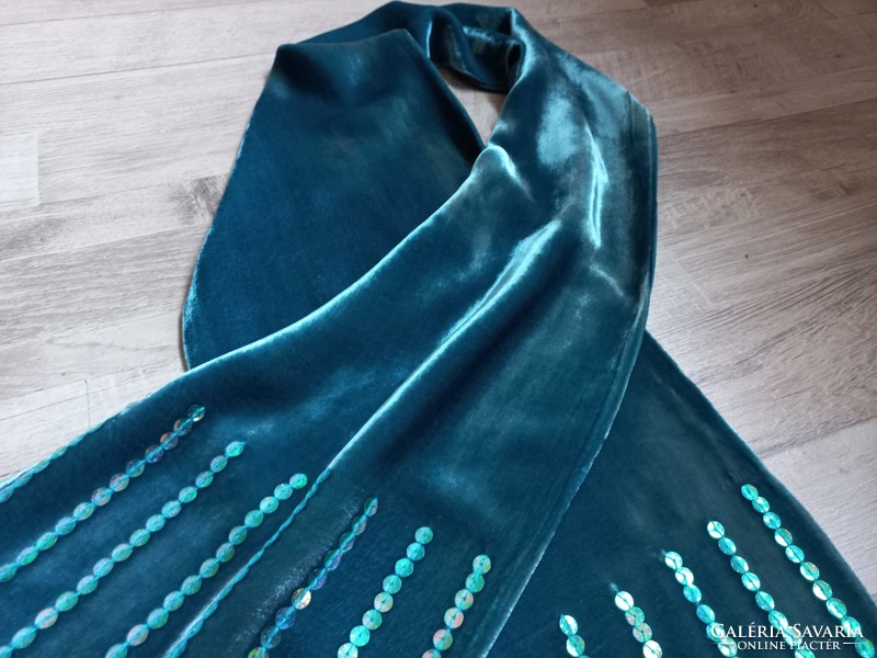 Torba sequined silk velvet and silk elegant women's scarf