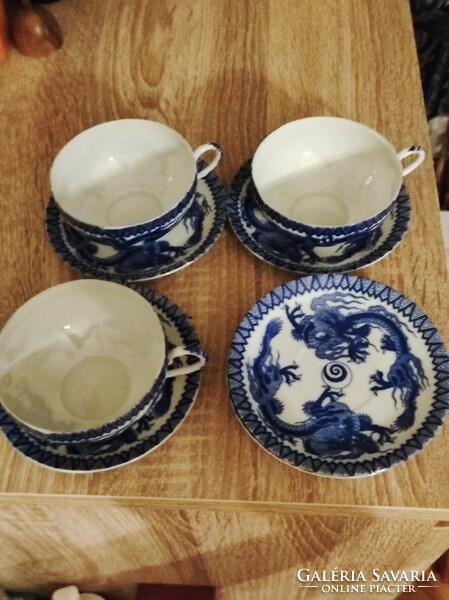 Porcelain tea cups and saucers