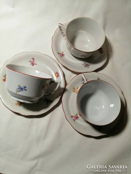 Zsolnay tea set with 3 cups and saucer