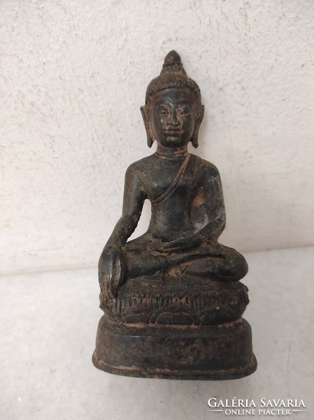Antik buddha buddhista patinás bronz szobor 137 6557