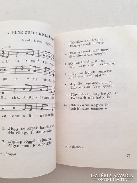 Old book rezeda 1953 folk song collection dedicated to 96 Csango Hungarian folk songs music publisher