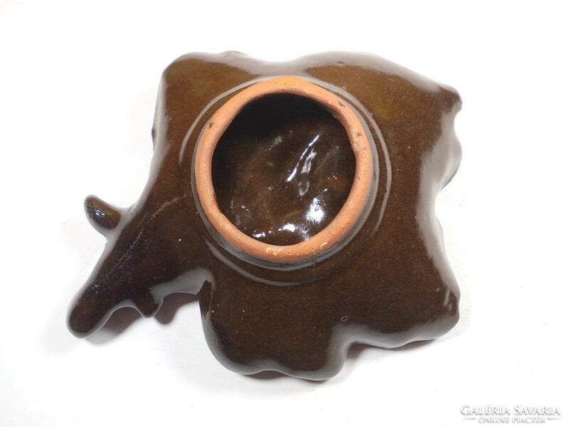 Retro old glazed ceramic grape leaf grape bowl bowl dish ornament ashtray ashtray ash