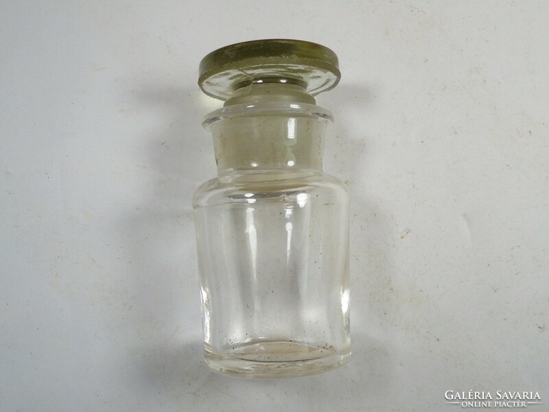 Antik régi üveg dugós üveg palack - patika gyógyszertári gyógyszeres - 40 ml