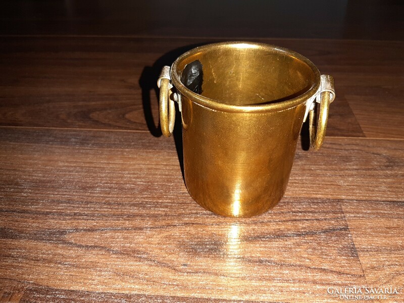 Bucket with copper handles