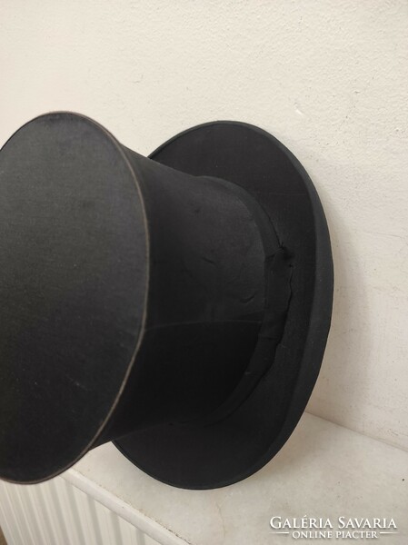 Antique klakk top hat folding hat dress film theater costume prop damaged 120 6452