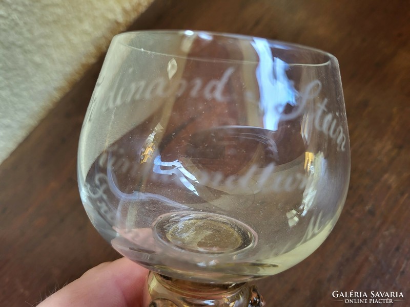 Blown Römer glass glass, weinhandlung ferdinand stein frankfurt y.M.