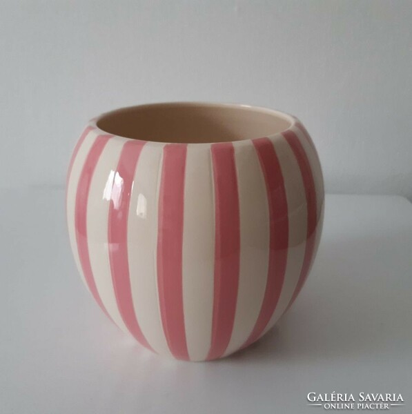 Striped ceramic vase