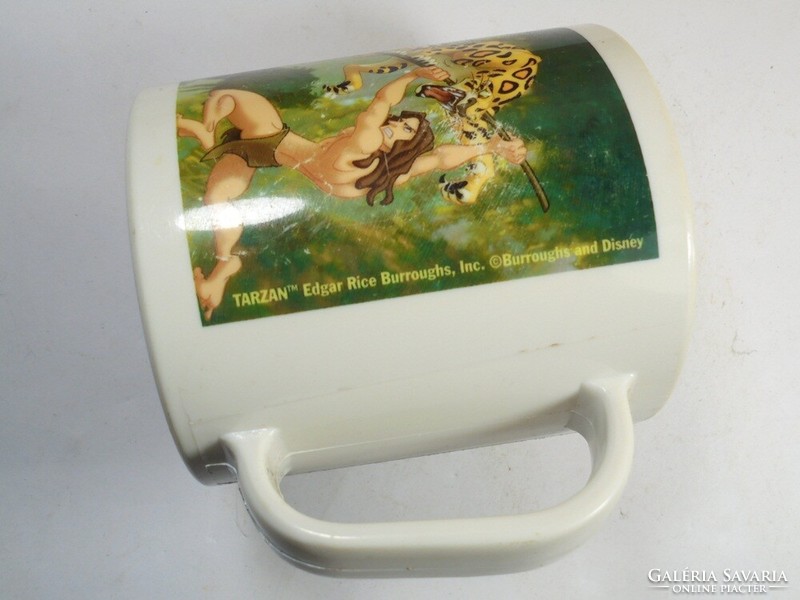 Retro old plastic Walt Disney Tarzan children's tale mug - 9 cm high - approx. From the 1990s