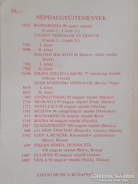 Régi könyv Rezeda 1953 népdalgyűjtemény dedikált 96 csángómagyar népdal Zeneműkiadó