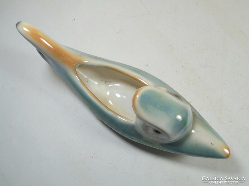 Retro old marked industrial artist ceramic fish figurine bowl