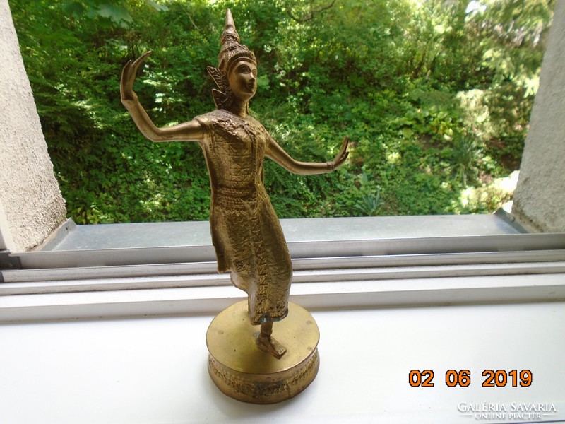 Gilded bronze large Buddhist dancer statue 30 cm