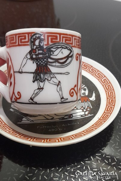 Greek motif mocha cup with bottom