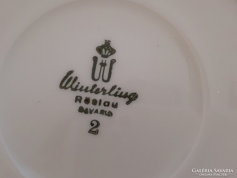 Old bavaria winterling porcelain cup rosy vintage breakfast set 3 pcs