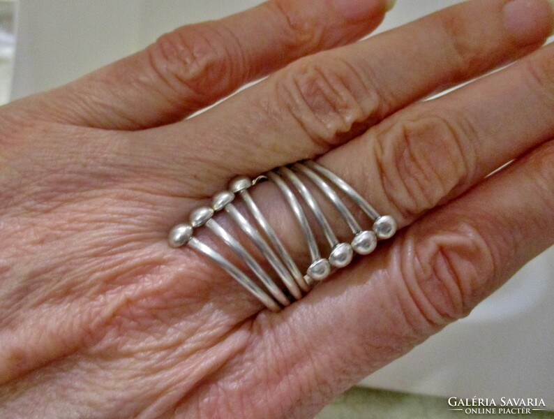 Beautiful Hungarian adjustable craftsman silver ring