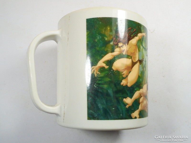 Retro old plastic Walt Disney Tarzan children's tale mug - 9 cm high - approx. From the 1990s