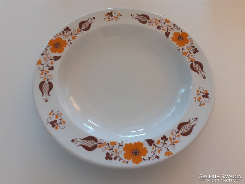 Old lowland porcelain brown floral plate deep plate