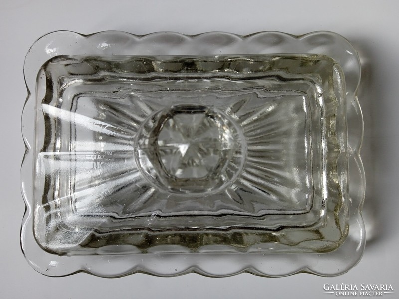 Glass butter container, two parts