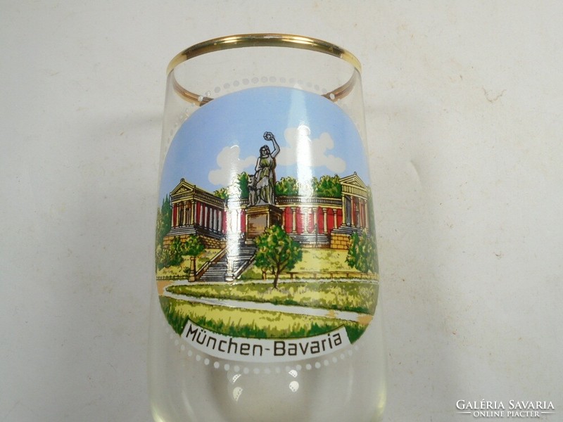 Régi retro -München-Bavaria- sör sörös üveg pohár - emlék, szuvenír turista turistaemlék 0,25 l