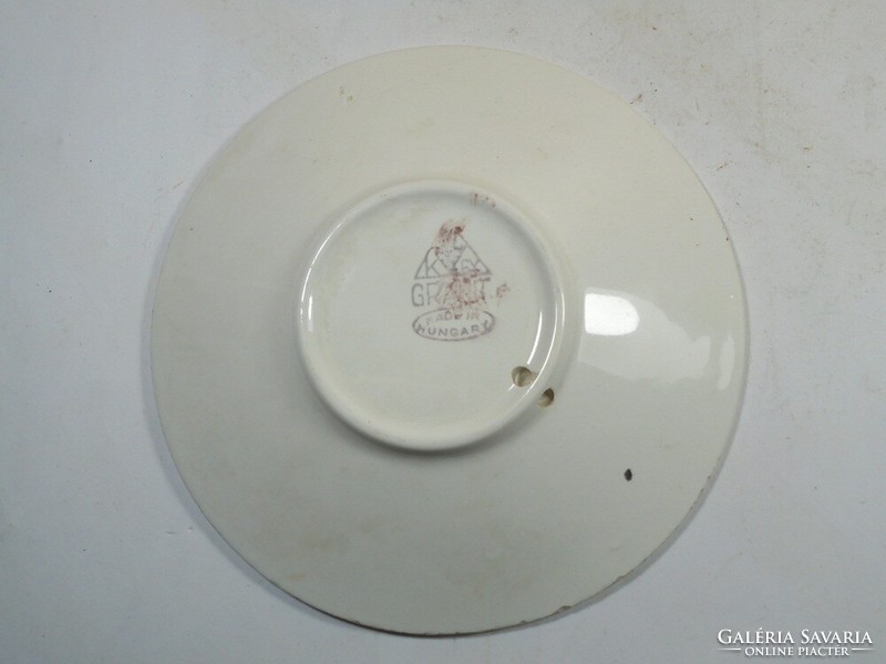 Old retro small plate plate - granite Kispest cs.K.Gy. - 13.8 cm diameter