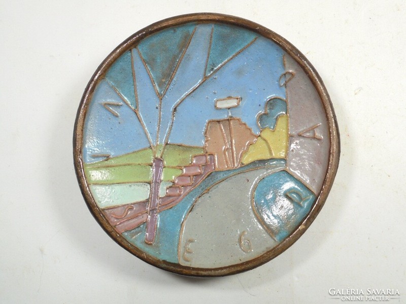 Ligeti Erika: Visegrád - Jelzett kézzel festett akasztható fali kistányér tányér