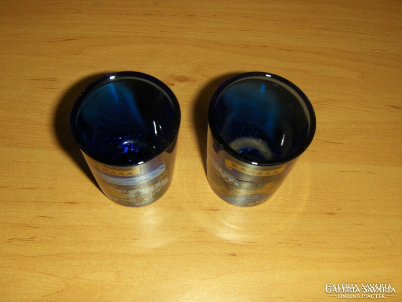 Görögország (Καβάλα Kavála ) emlék üveg pohár párban 6 cm (12/d)