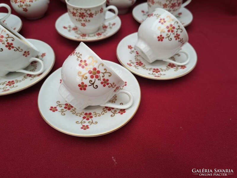 Gyönyörű német Henneberg kávéskészlet csésze kanna cukortartó kávéscsésze nosztalgia Gyűjtői