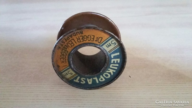 Old leukoplast adhesive patch metal spool, dr. Egger leo and egger i. Budapest x.