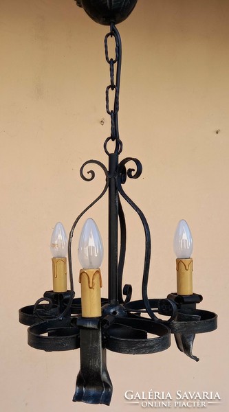 Neo-Gothic style chandelier set, rustic wrought iron