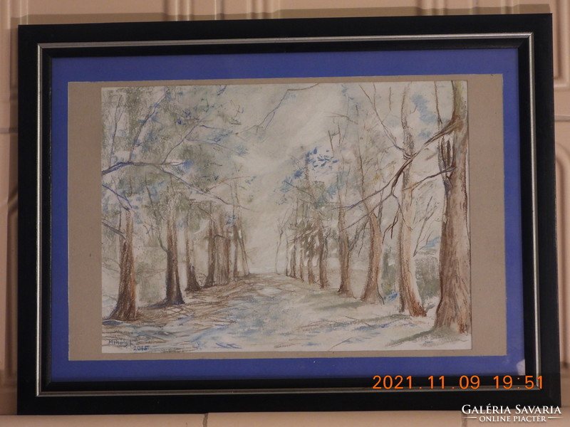 A pastel painting by Mária Mihályfi entitled 