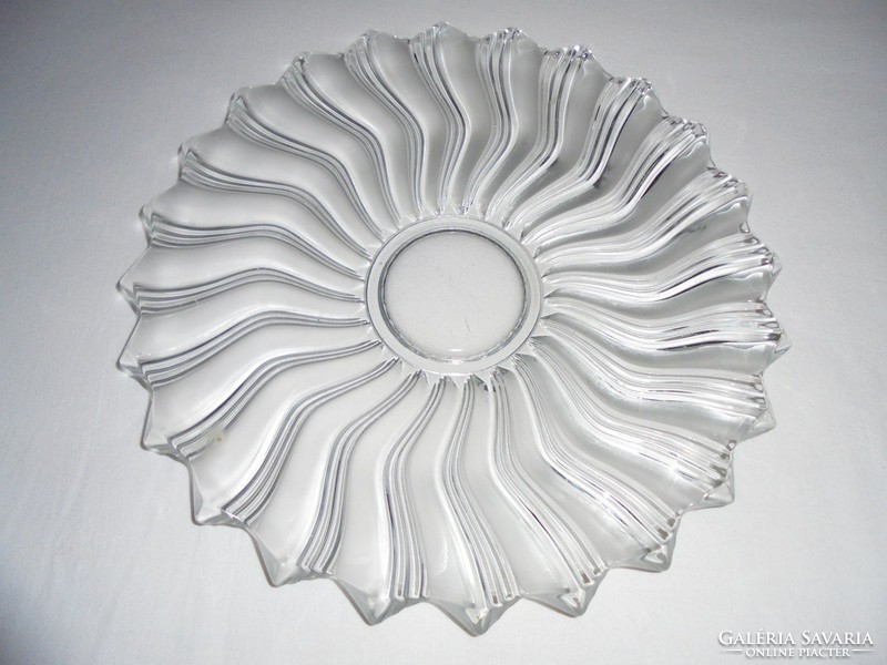 Retro glass serving bowl - 31.4 cm diameter - from 1960-1970