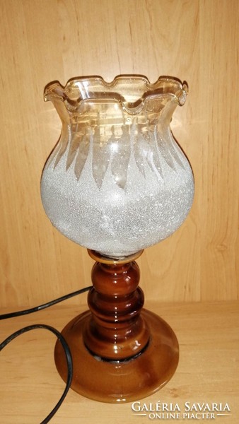Retro table ceramic lamp with glass shade (b)