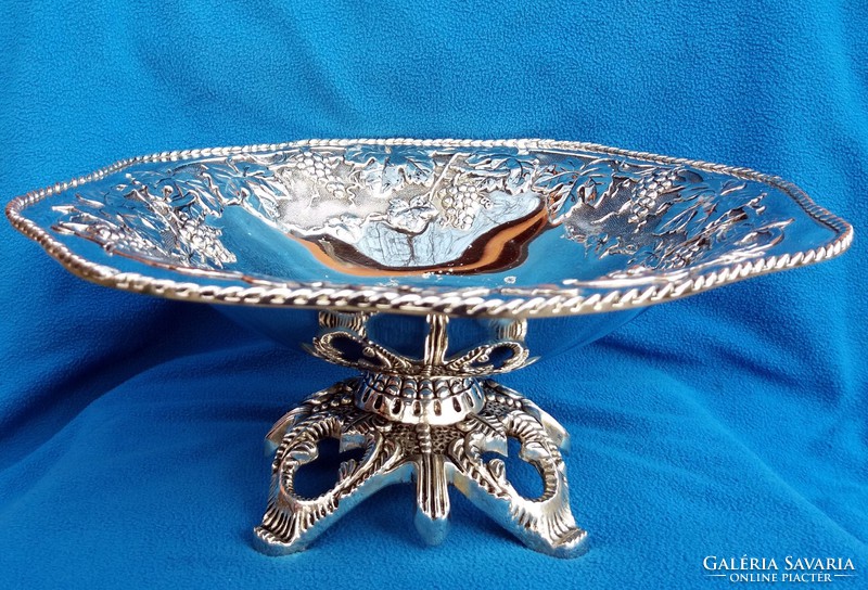 Silver-plated table with middle orchard