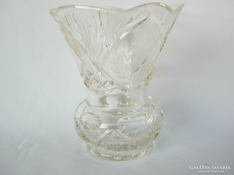 Retro ... Etched cut glass vase