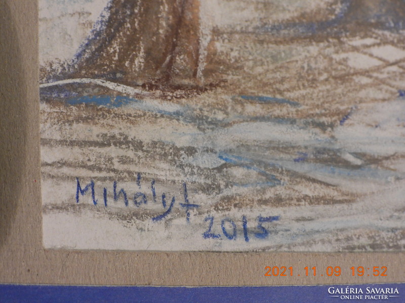 A pastel painting by Mária Mihályfi entitled 