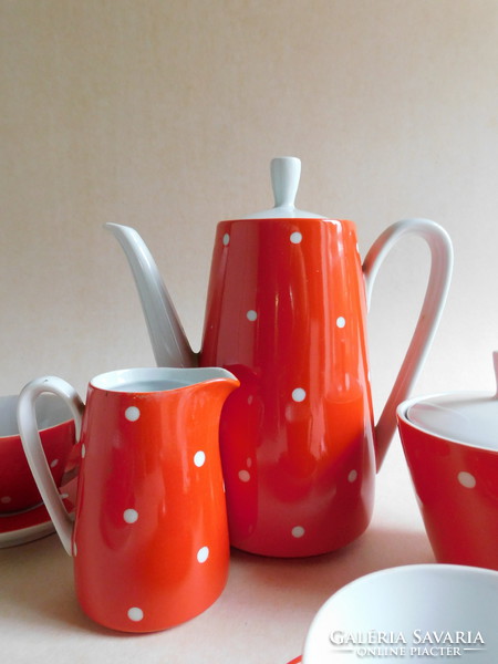 Kahla polka dot vintage breakfast set (coffee) - for 5 people