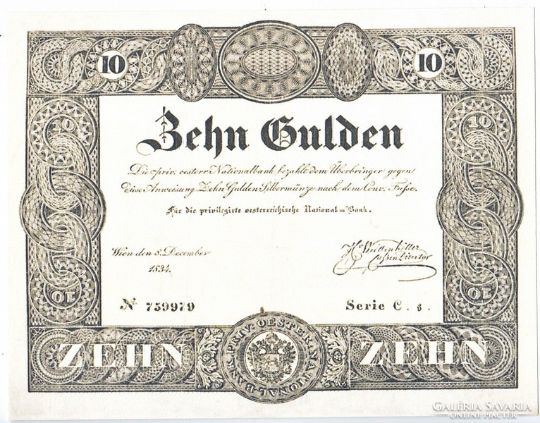 Ausztria 10 osztrák-magyar gulden 1834 REPLIKA UNC