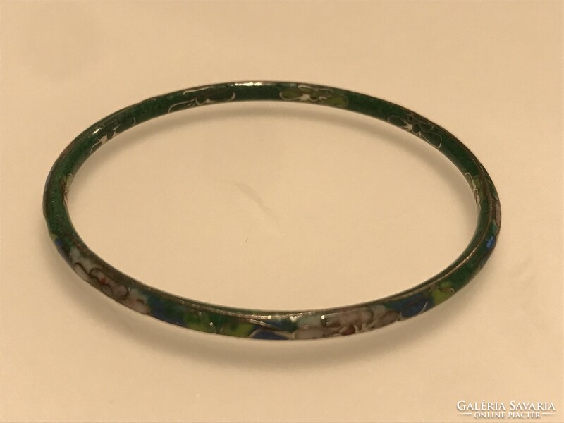 Cloisonne enameled rose bracelet, 6.5 cm inner diameter