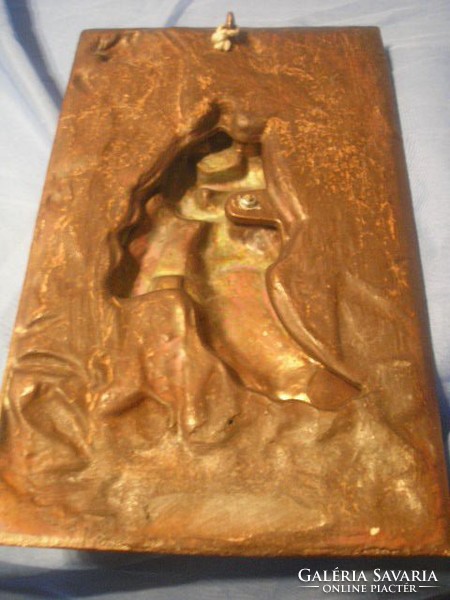 N15 Hungarian embrace metal large 26 x 16.5 Cm beautiful condition mural rarity for sale
