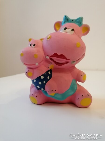 Retro pink hippopotamus ceramic bushing