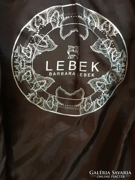 Barbara Lebek márkájú kapucnis, sötétbarna, jó minőségű, meleg női kabát 46/48-as méret