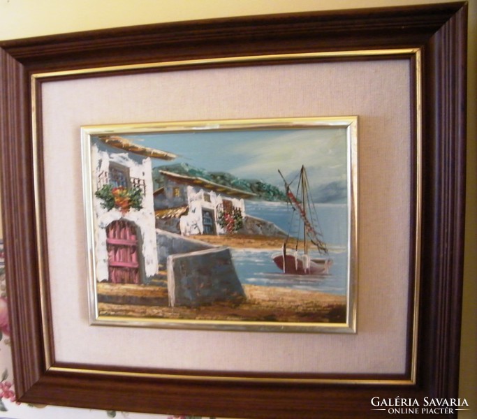 43 X 37 cm a. Full size painting with a real Mediterranean atmosphere