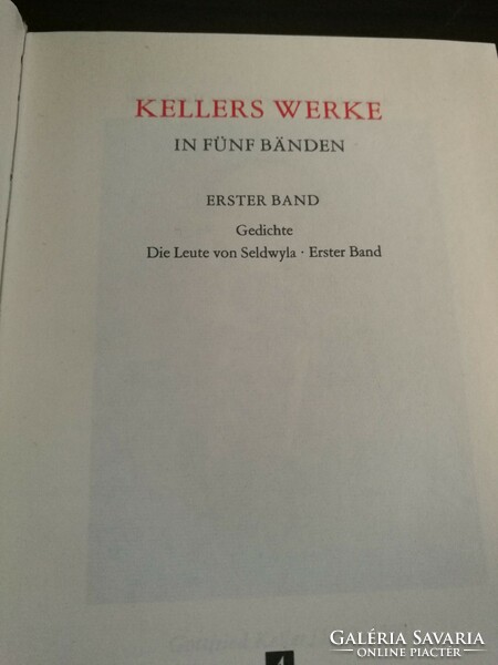 Keller's works in volumes 1-5