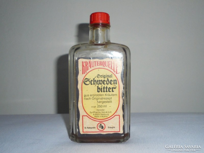 Retro medicinal glass bottle - Swedish drop - 1991